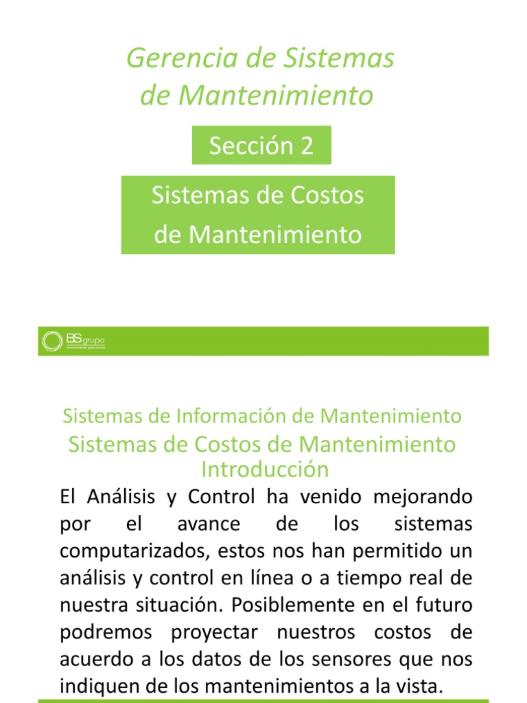 Gerencia de Sistemas de Mantenimiento | Sistema de informacion