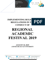 Regional Academic Festival 2019: Implementing Rules and Regulations in The Conduct of