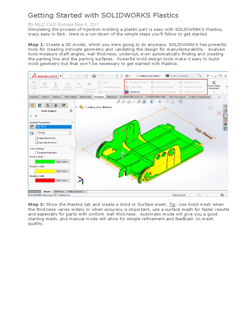 Introduction to SOLIDWORKS Plastics | PDF | 3 D Modeling | Plastic