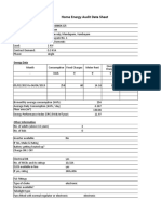Home Energy Audit Data Sheet