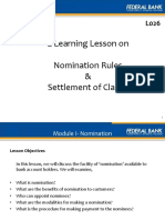 E Learning Lesson On Nomination Rules & Settlement of Claims