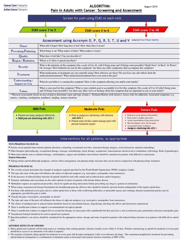 Assessment Using Acronym O, P, Q, R, S, T, U and V | PDF | Opioid ...