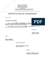 Certification of Advisership
