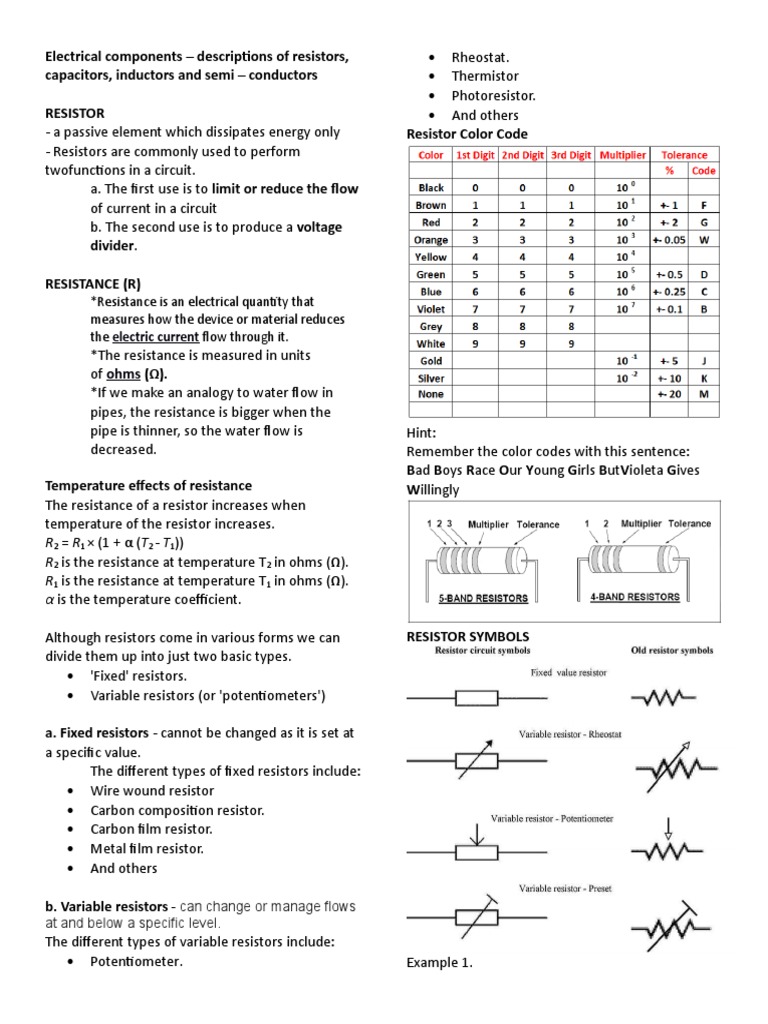 Understanding Resistors and Capacitors | PDF | Capacitor | Electrical ...