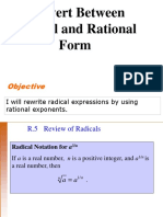 Convert Between Radical and Rational Form: Objective