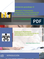 Actividad de Aprendizaje 10 Evidencia 6: Presentación "Importancia y Transcendencia de Los Valores Éticos Empresariales"