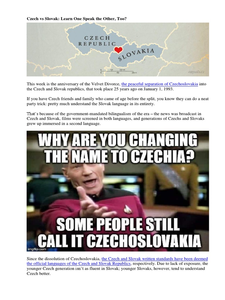 Czech Vs Slovak - Learn One Speak The Other, Too | PDF | Semiotics ...