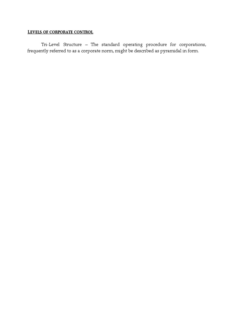 Levels of Corporate Control | PDF | Computers