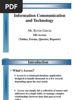 Ms Access Pdf Microsoft Access Databases