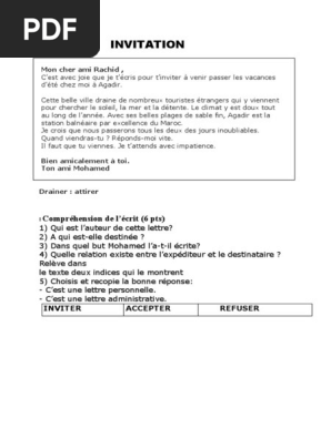 Une Lettre Personnelle Pour Inviter Un Ami