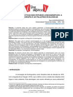 Novas Perspectivas Nos Estudos Lexicográficos a Ecolexicografia e as Palavras Ecológicas