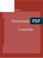 CSR and Accountability Dr. Samantha Miles: Business School