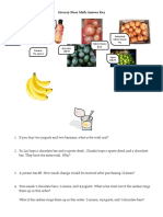 Grocery Store Math Worksheet