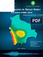 Mapa probabilístico de amenaza sísmica Bolivia 2019
