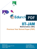IIT-JAM Mathematics (MA) Previous Year Solved Paper (PSP-2018