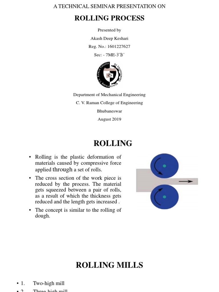 Overview of Rolling Process Techniques | PDF | Rolling (Metalworking ...