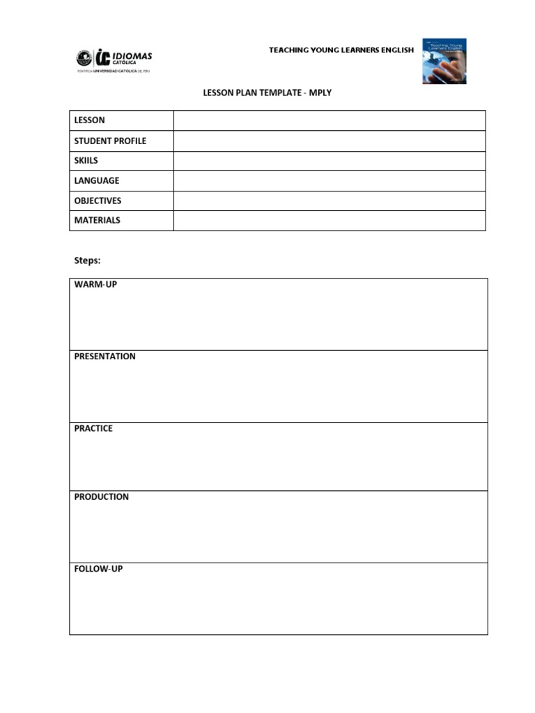 Lesson Plan Template - Mply Lesson Student Profile Skiils Language ...