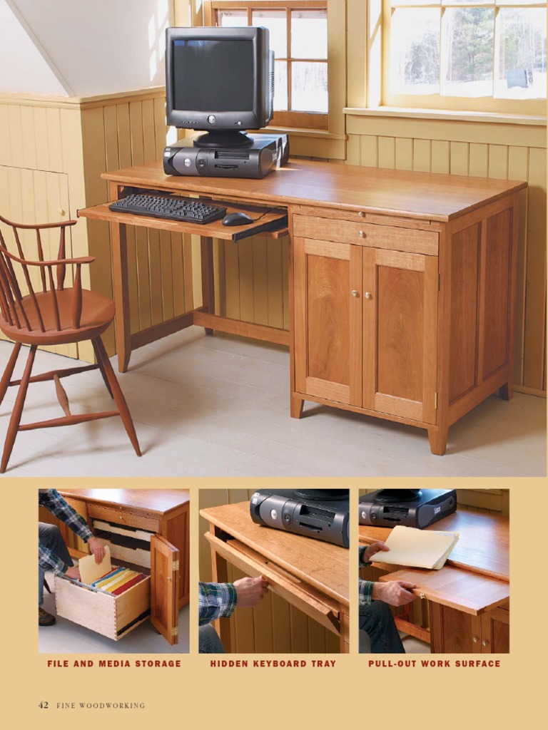 Build A Computer Desk Fine Woodworking Cabinetry Desk