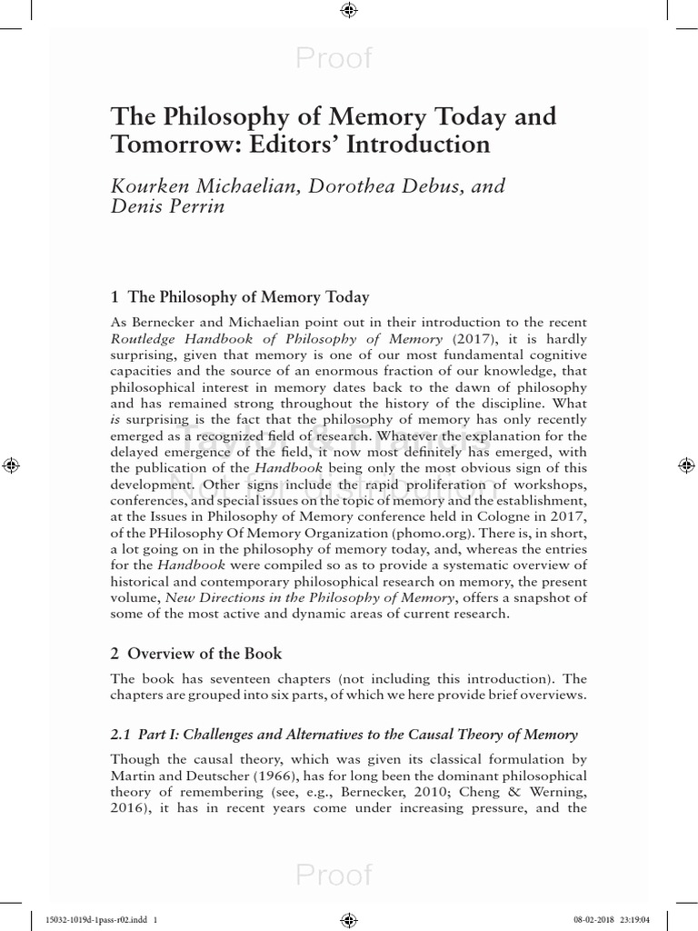 Philosophy of Memory: Current Trends | PDF | Affect (Psychology) | Emotions