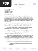 Ben Sasse Letter To AG After Jeffrey Epstein's Death