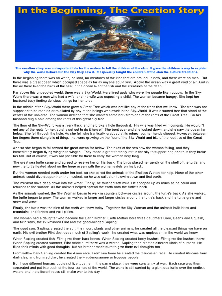 Why Is The Iroquois Creation Story Important
