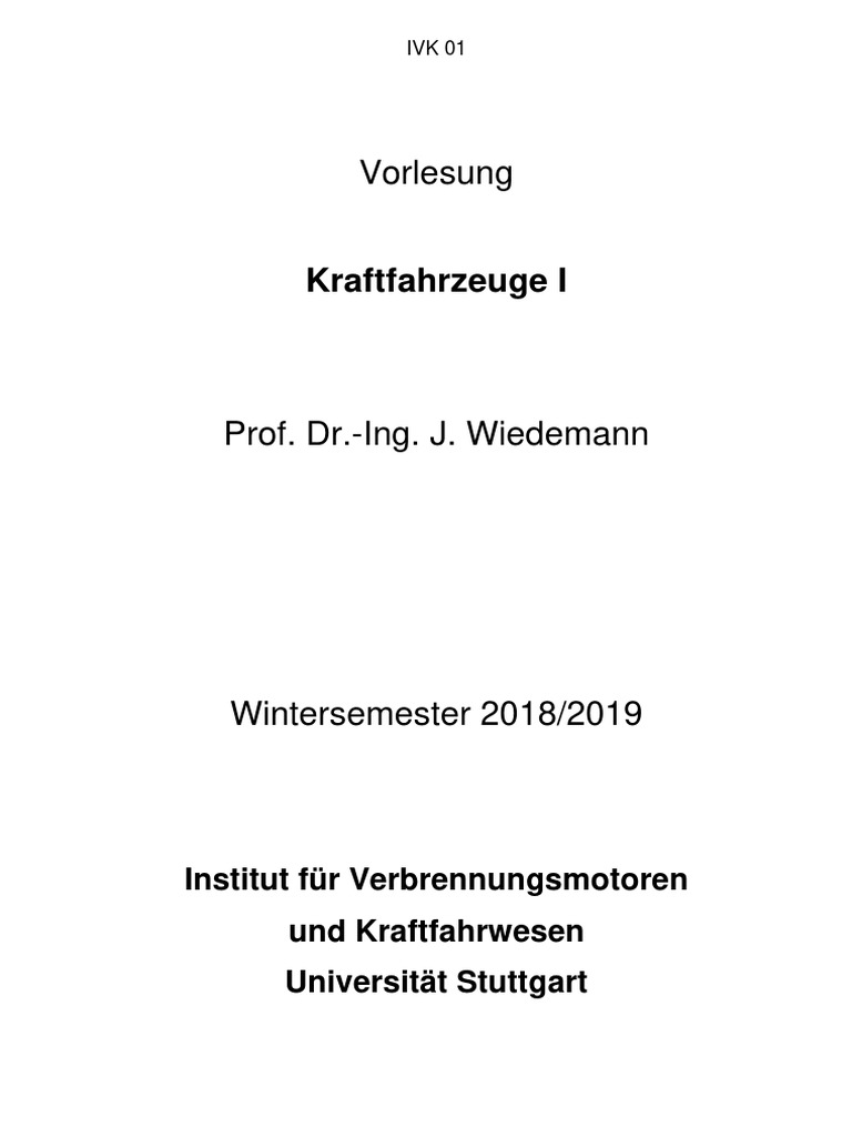 Kraftfahrzeuge I | Pdf