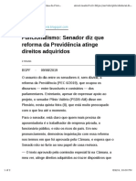 Funcionalismo - Senador Diz Que Reforma Da Previdência Atinge Direitos Adquiridos PDF