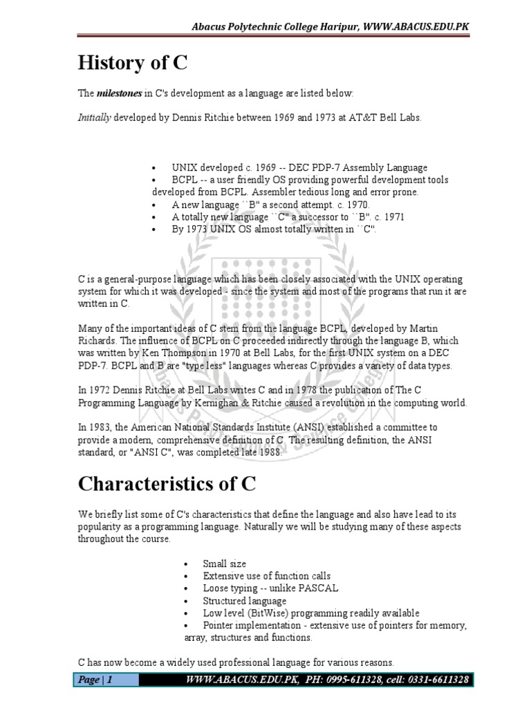 C Notes | PDF | C (Programming Language) | Data Type image.