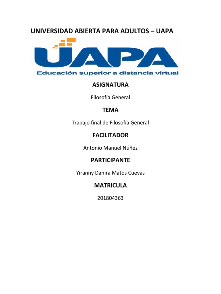 Trabajo Final de Filosofia General PDF Platón Sócrates
