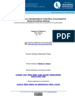 Educación Inclusiva y Discapacidad en Costa Rica: Una Perspectiva Desde Las Políticas Públicas