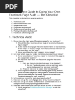 The Complete Guide To Doing Your Own Facebook Page Audit - The Checklist