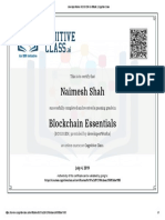 Naimesh Shah Blockchain Essentials: This Is To Certify That