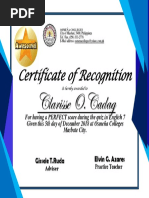 Graduation Certificate 