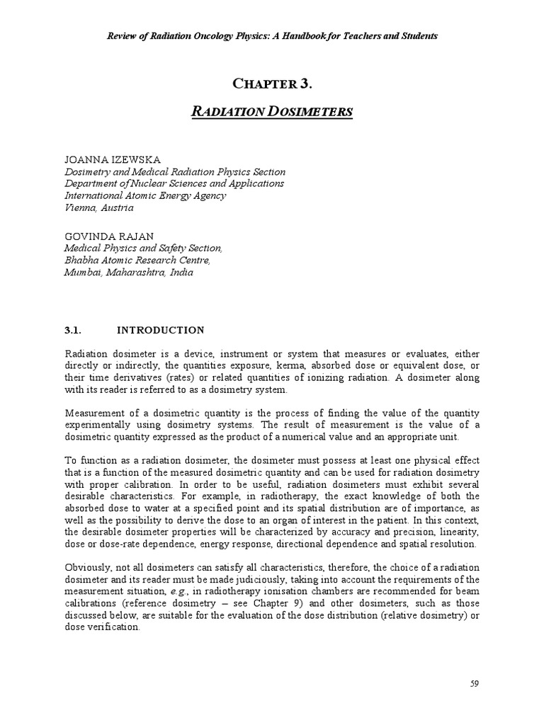 Radiation Dosimeters PDF | PDF | Dosimetry | Absorbed Dose