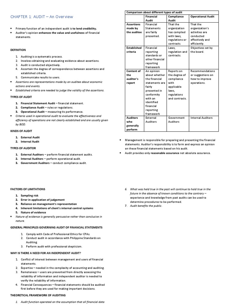 Overview of Auditing Principles and Ethics | PDF | Financial Audit | Audit
