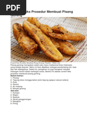 Contoh Teks Prosedur Membuat Pisang Goreng