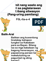 Nagagamit Nang Wasto Ang Pang-Uri Sa Paglalarawan Sa Pamilang