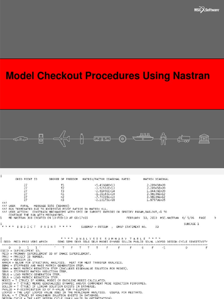 Nastran Model Checkout Procedures | PDF | Normal Mode | Matrix ...