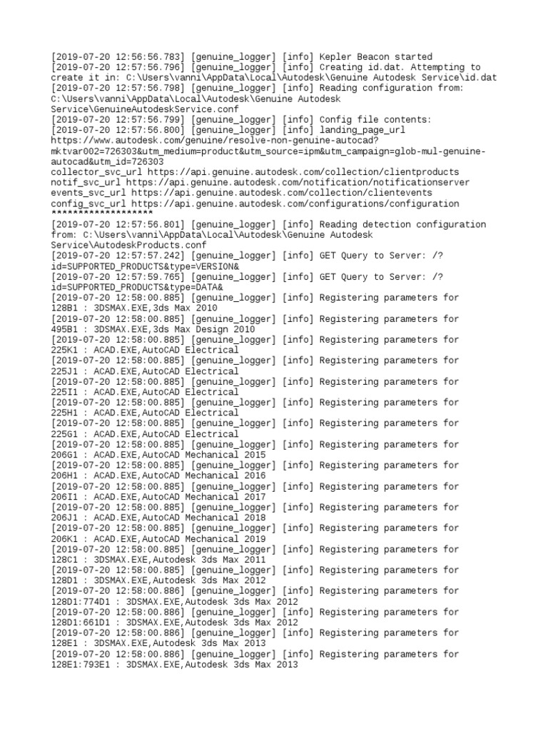 Autodesk Genuine Service Logs | PDF | Auto Cad | Autodesk
