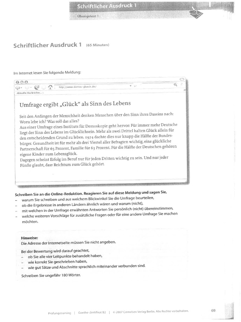 B2 PRÜFUNGSTRAINING Schreiben, Teil 1 Und 2 PDF PDF