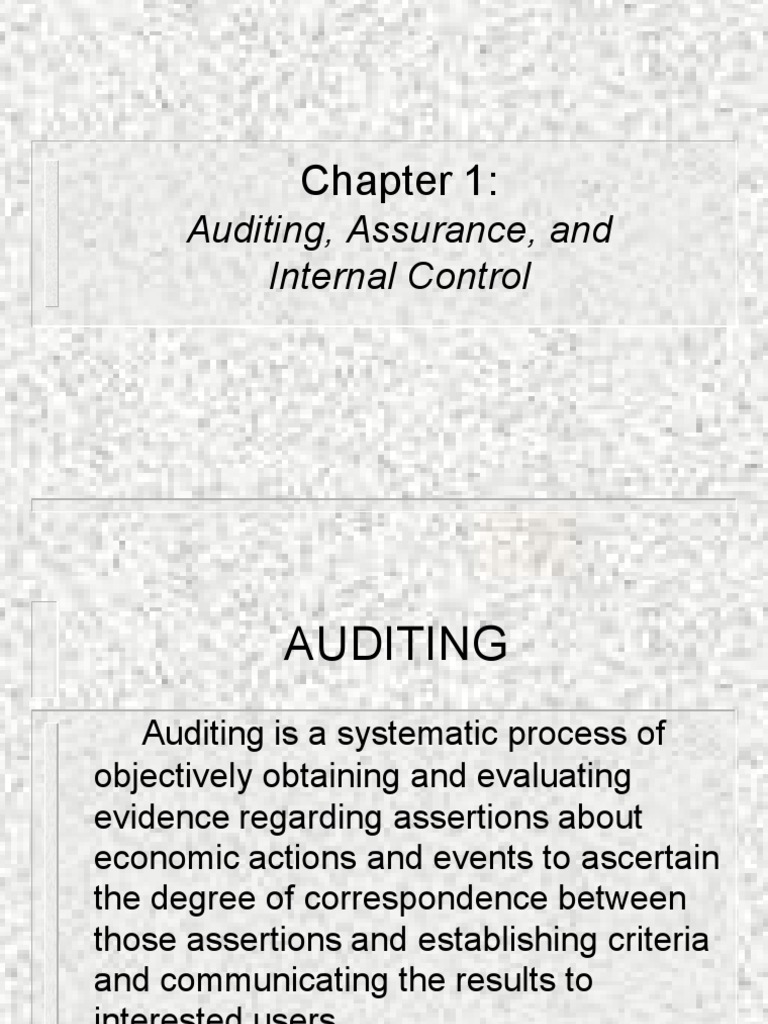 Ch01 - Auditing Assurance & Intrnal CTRL | PDF | Internal Control | Audit