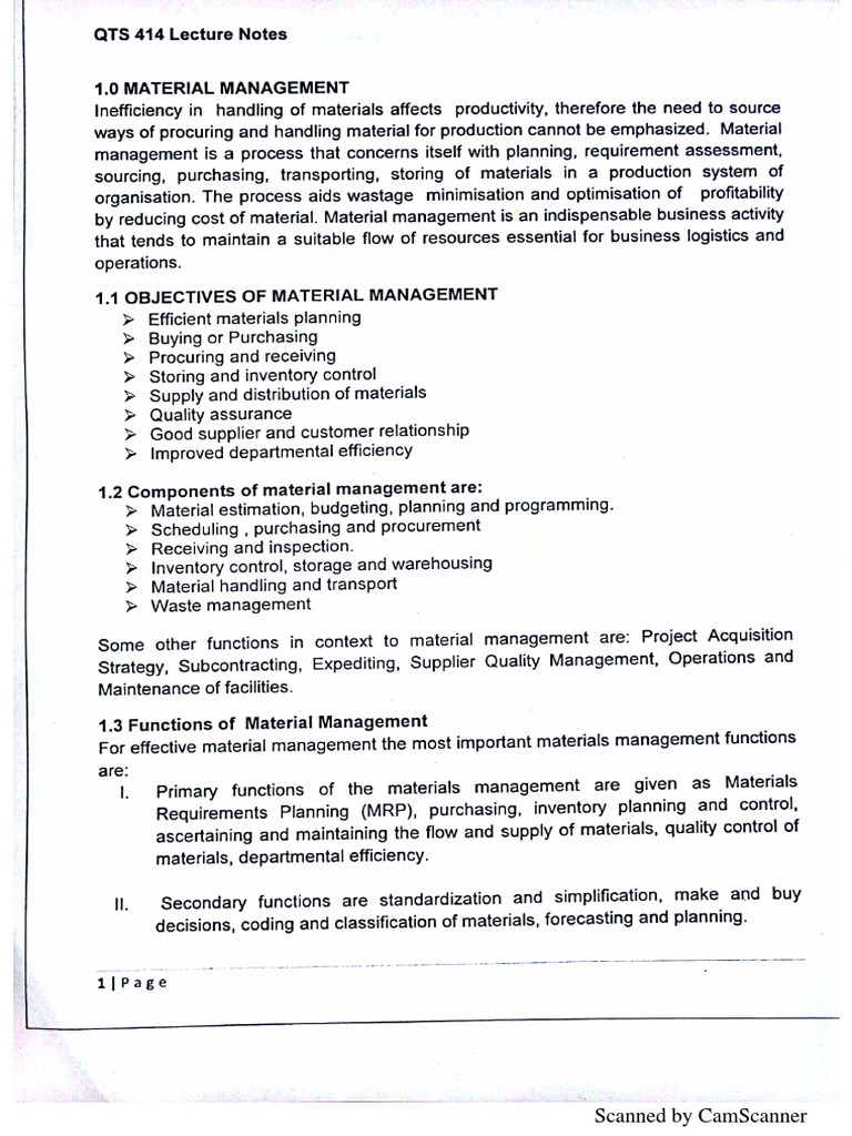 Materials Management PDF