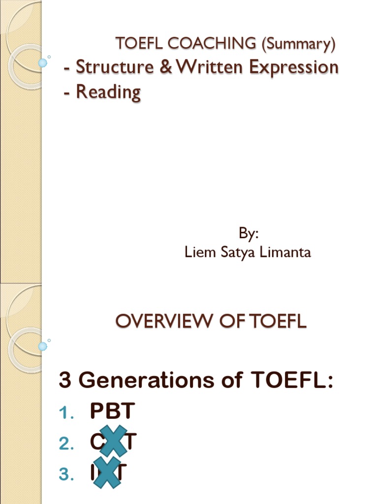 TOEFL Coaching: Structure & Reading Tips | PDF | Linguistics | Syntax