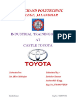 Mehr Chand Polytechnic College, Jalandhar: Industrial Training Report AT Castle Toyota