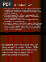Applications of GIS and Remote Sensing in Solid Waste Management