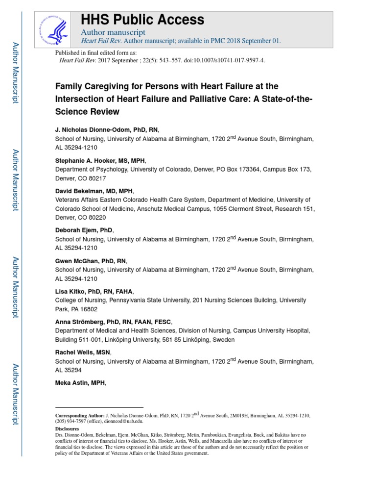 Family Caregiving For Persons With Heart Failure at The Intersection of ...