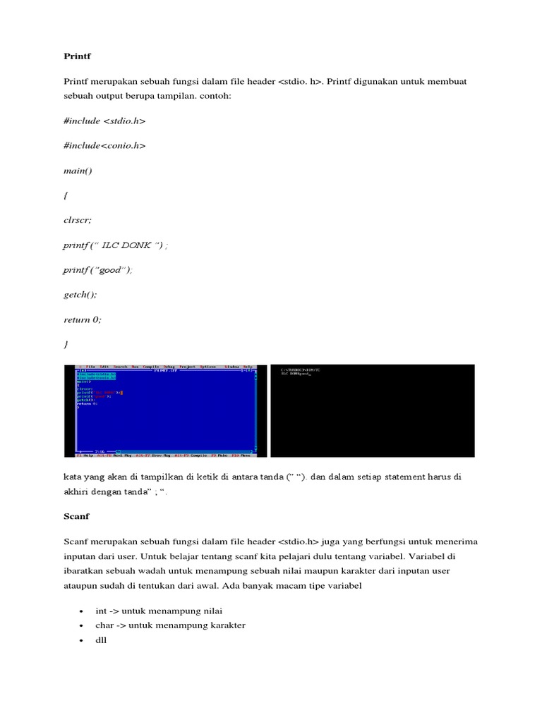 Printf Merupakan Sebuah Fungsi Dalam File Header PDF