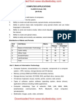 Computer Applications Class IX and X Syllabus