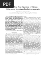 Secure Third Zone Operation of Distance Relay Using Impedance Prediction Approach