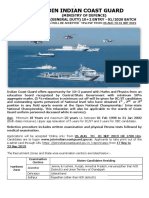 Notification Indian Coast Guard Navik GD 102 Entry 01 2020